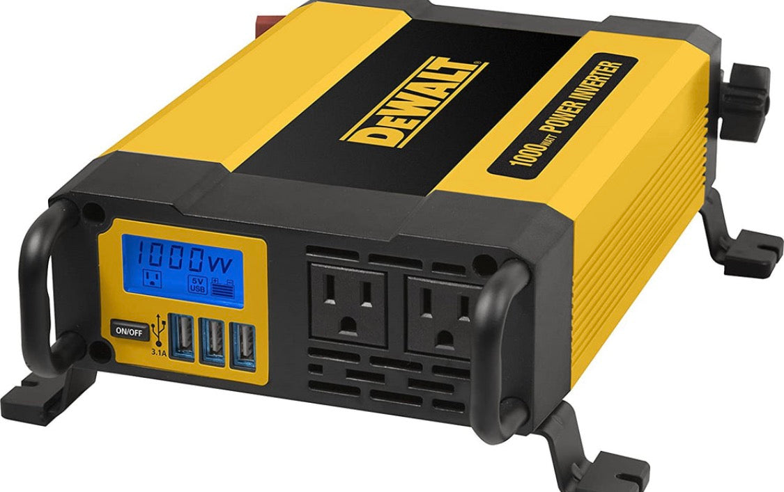DEWALT DXAEPI1000 1000W Power Inverter – Car Battery Converter with AC Outlets & USB