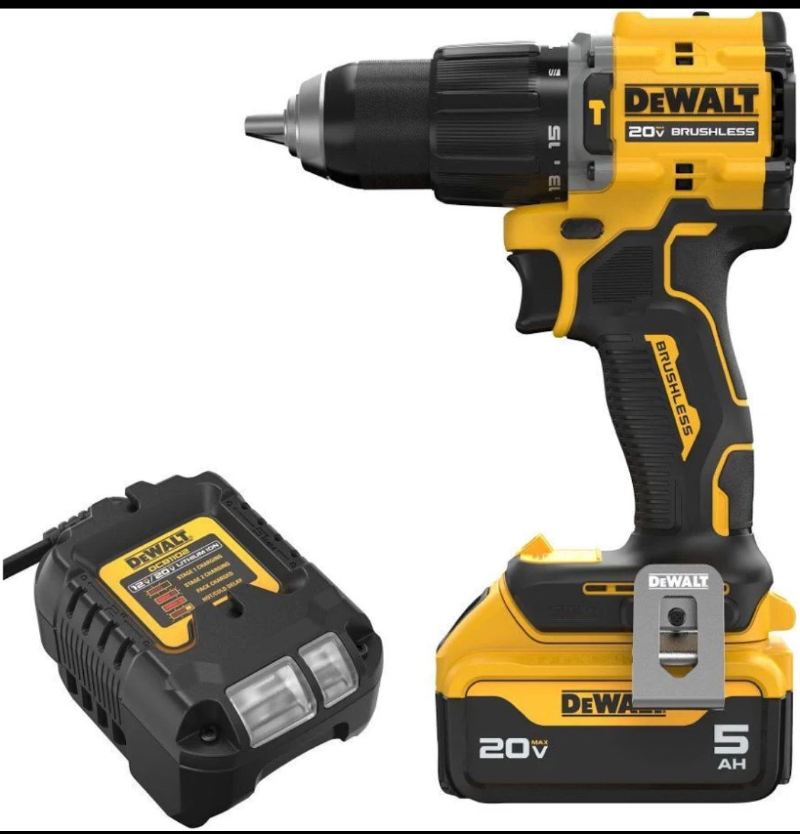 DEWALT DCD799P1 20V MAX ATOMIC Brushless 1/2” Hammer Drill Kit (Battery + Charger)